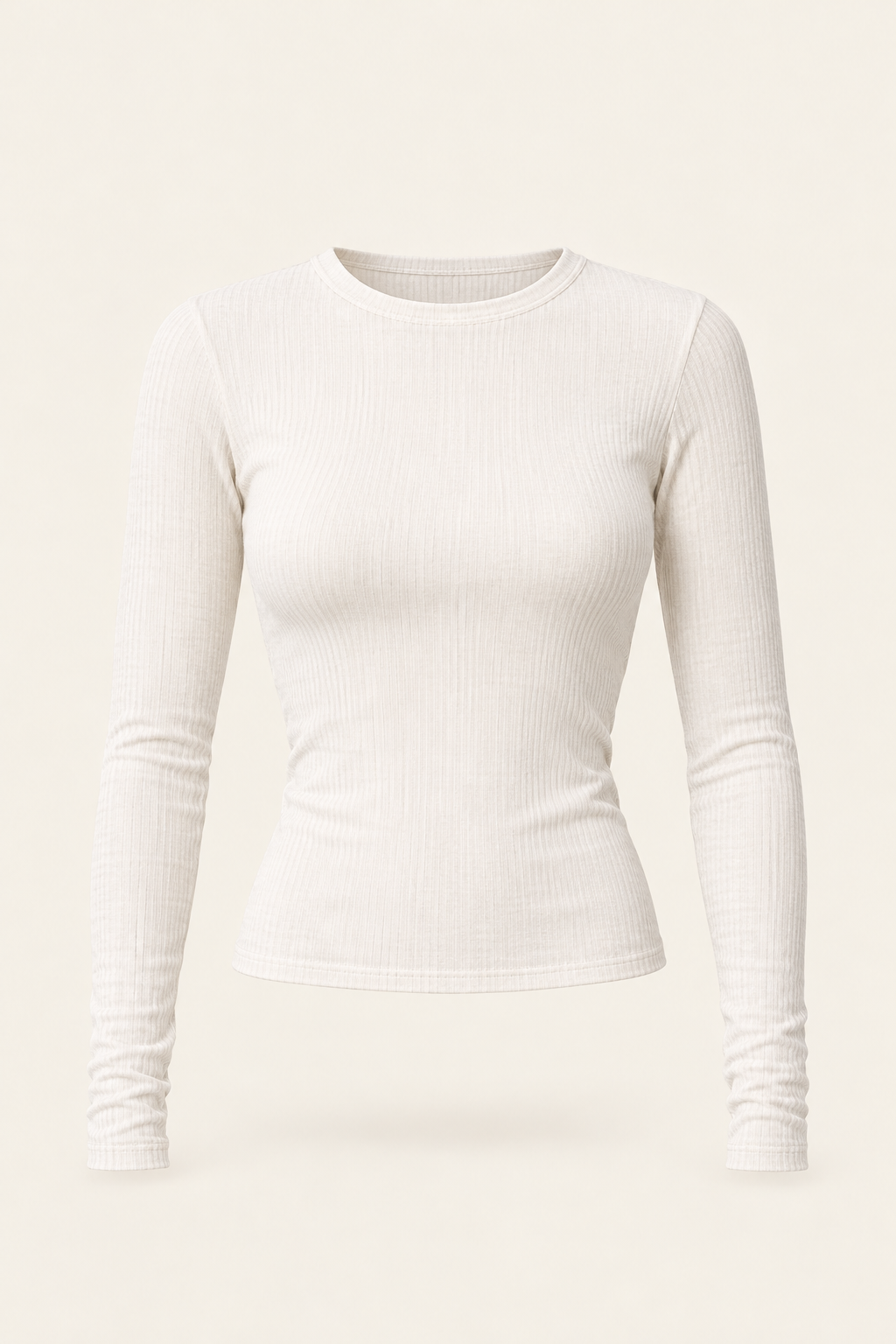 Top de manga larga Ribbed Sea Coast en Marfil