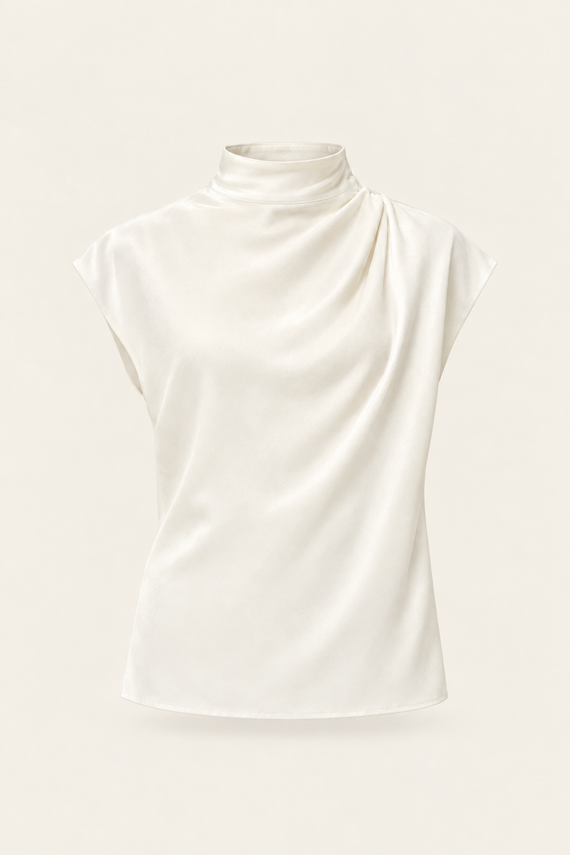 Blusa satinada Nominee en Seaside Cream
