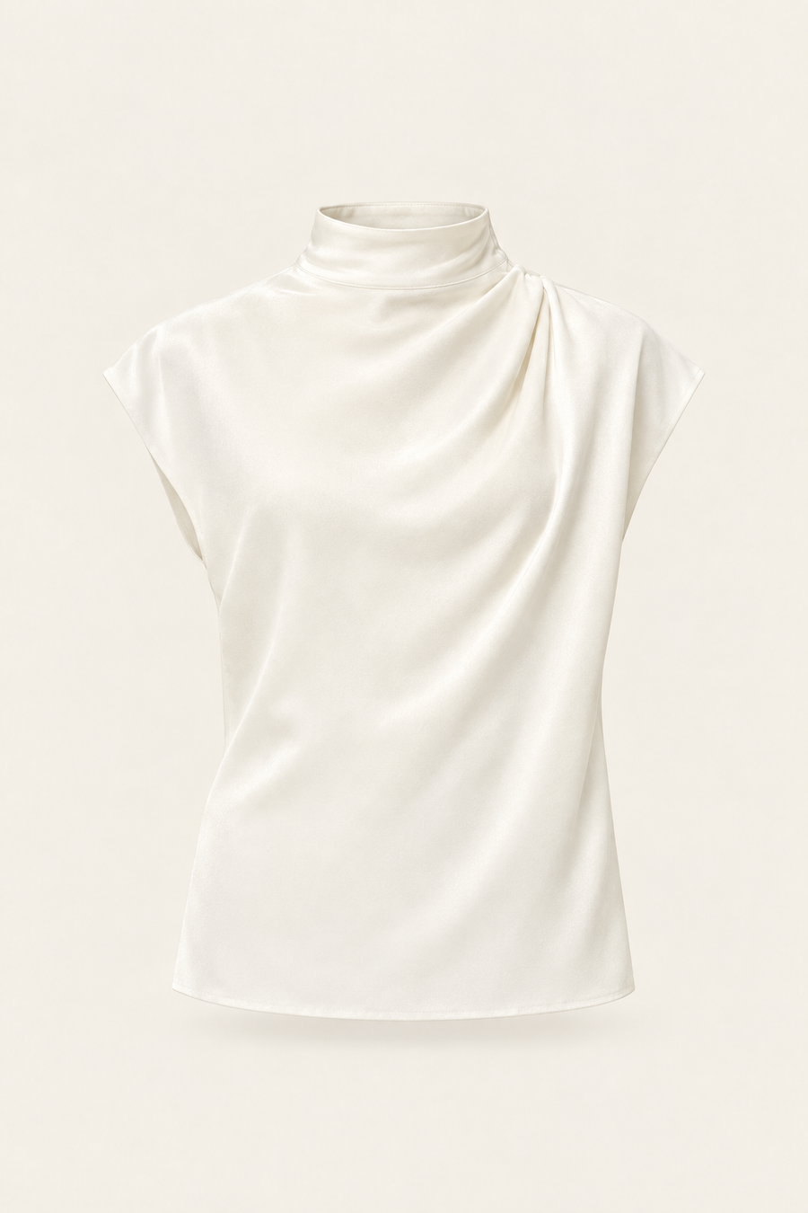 Blusa satinada Nominee en Seaside Cream
