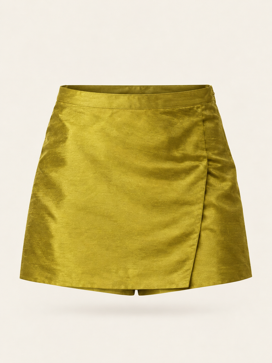 Falda pantalón Calloway de tiro bajo en Chartreuse